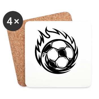 Fußball Cartoon Stil - Untersetzer (4er-Set) - Weiß - Vorne