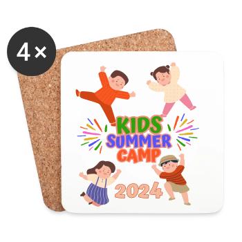 Camp d’été pour enfants - Dessous de verre (lot de 4) - blanc - Devant