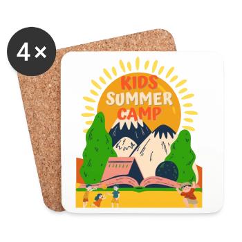 Kids Summer Camp Sunrise - Untersetzer (4er-Set) - Weiß - Vorne