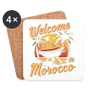 accueillant marocain coucher de soleil design - Dessous de verre (lot de 4) - blanc - Devant