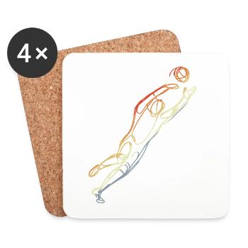 Croquis du gardien de but - Dessous de verre (lot de 4) - blanc - Devant