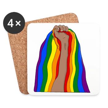 Raise your fist and be proud - Coasters (set of 4) - white - Front