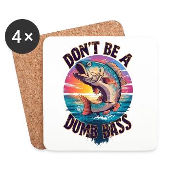 Don't think like a dumb fish - Coasters (set of 4) - white - Front