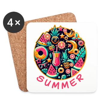 Summer colours - Coasters (set of 4) - white - Front
