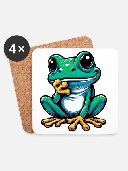 Frog - Coasters (set of 4) - white