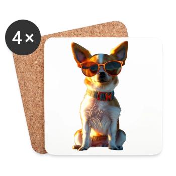 Chihuahua Hunde Frauchen Ich Liebe Süße Chihuahuas - Untersetzer (4er-Set) - Weiß - Vorne