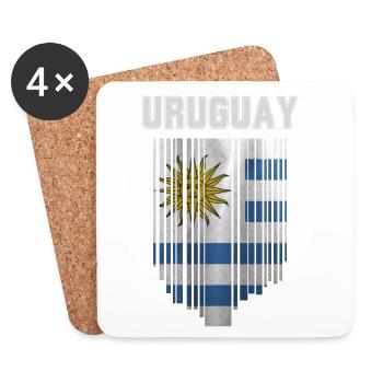 Flagge von Uruguay - Untersetzer (4er-Set) - Weiß - Vorne