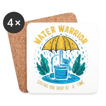 Water Warrior Drop Hero - Coasters (set of 4) - white - Front