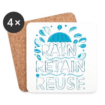 Rain Keep Reuse - Coasters (set of 4) - white - Front