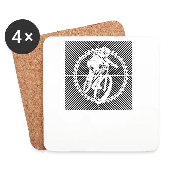 VTT VTT VTT BMX-BIKE VTT - Dessous de verre (lot de 4) - blanc - Devant