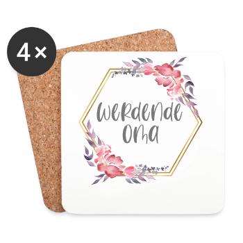Boho werdende Oma Schwangerschaft Geschenk - Untersetzer (4er-Set) - Weiß - Vorne