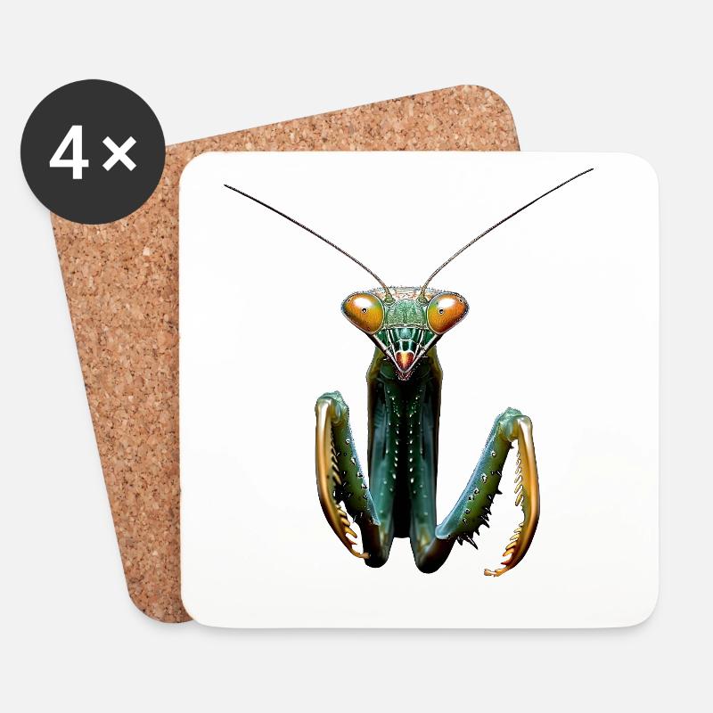 Gottesanbeterin Praying Mantis Liebe Fangschrecken - Untersetzer (4er-Set) - Weiß