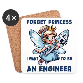 Vergiss Fee und Prinzessin - ich bin Ingenieur - Untersetzer (4er-Set) - Weiß - Vorne