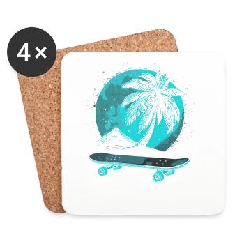 Vintage Skateboarding - Coasters (set of 4) - white - Front