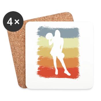 Dessin de pom-pom girl vintage - Dessous de verre (lot de 4) - blanc - Devant