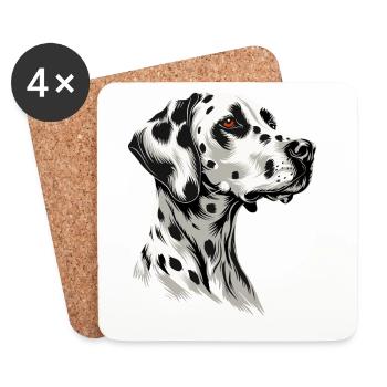 Amoureux des chiens dalmates J’adore les dalmatiens - Dessous de verre (lot de 4) - blanc - Devant