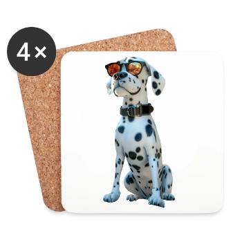 Amoureux des chiens dalmates J’adore les dalmatiens - Dessous de verre (lot de 4) - blanc - Devant