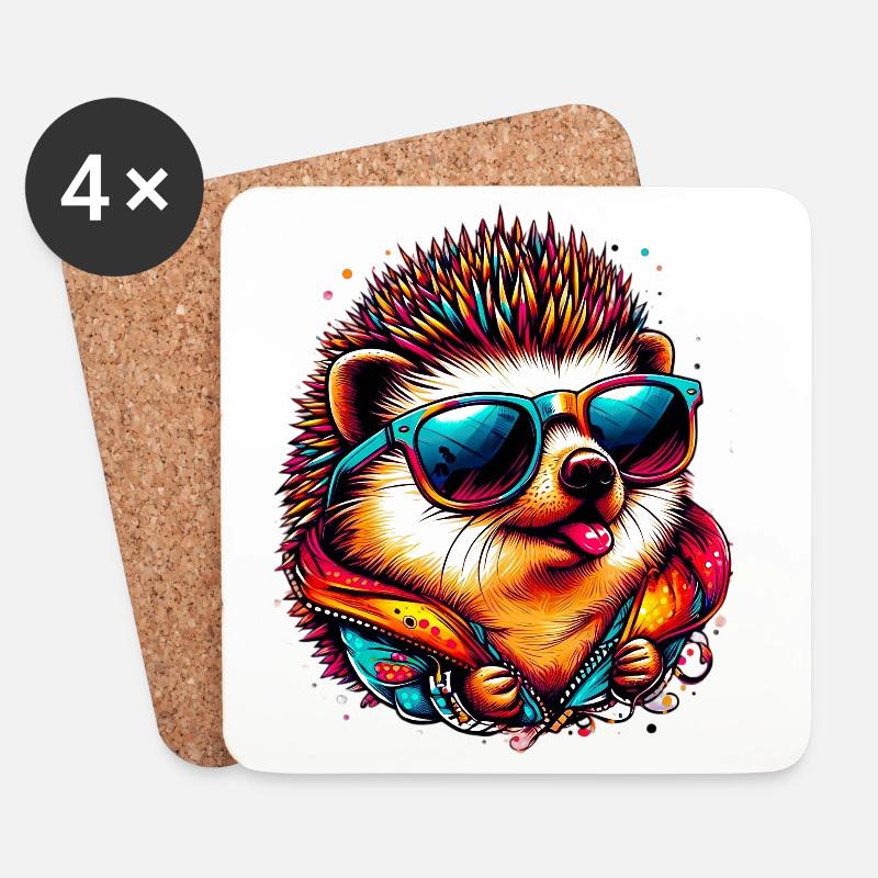 Igel - Untersetzer (4er-Set) - Weiß