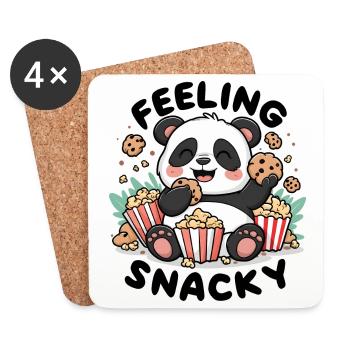 Panda - Feeling Snacky - Coasters (set of 4) - white - Front