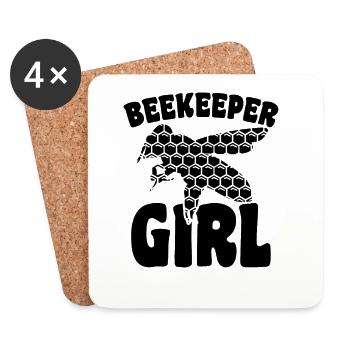 Imker Mädchen - Untersetzer (4er-Set) - Weiß - Vorne