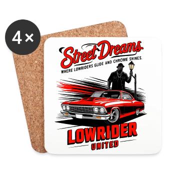Lowrider Auto - Untersetzer (4er-Set) - Weiß - Vorne