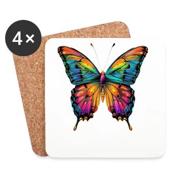 Schmetterling Flügel Bunt Butterfly Schmetterlinge - Untersetzer (4er-Set) - Weiß - Vorne