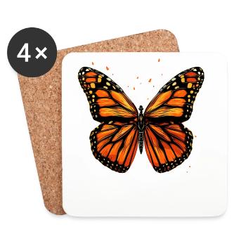 Schmetterling Flügel Bunt Butterfly Schmetterlinge - Untersetzer (4er-Set) - Weiß - Vorne