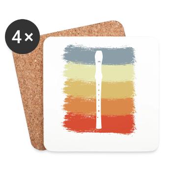 Vintage Flute - Coasters (set of 4) - white - Front
