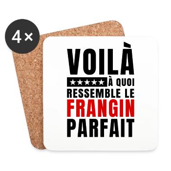 Voilà À Quoi Ressemble Le Frangin Parfait - Dessous de verre (lot de 4) - blanc - Devant