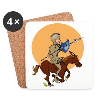 Ritter auf Pferd - Untersetzer (4er-Set) - Weiß - Vorne