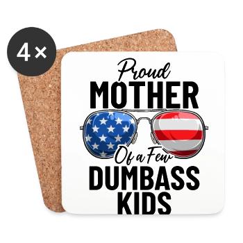 Stolze Mutter Von Ein Paar Dümmern Kindern Lustige Mutter USA - Untersetzer (4er-Set) - Weiß - Vorne