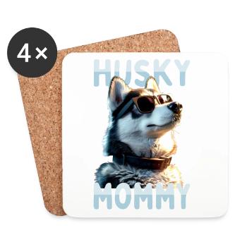 Husky Mommy Mama Muttertag Frauchen Siberian Husky - Untersetzer (4er-Set) - Weiß - Vorne