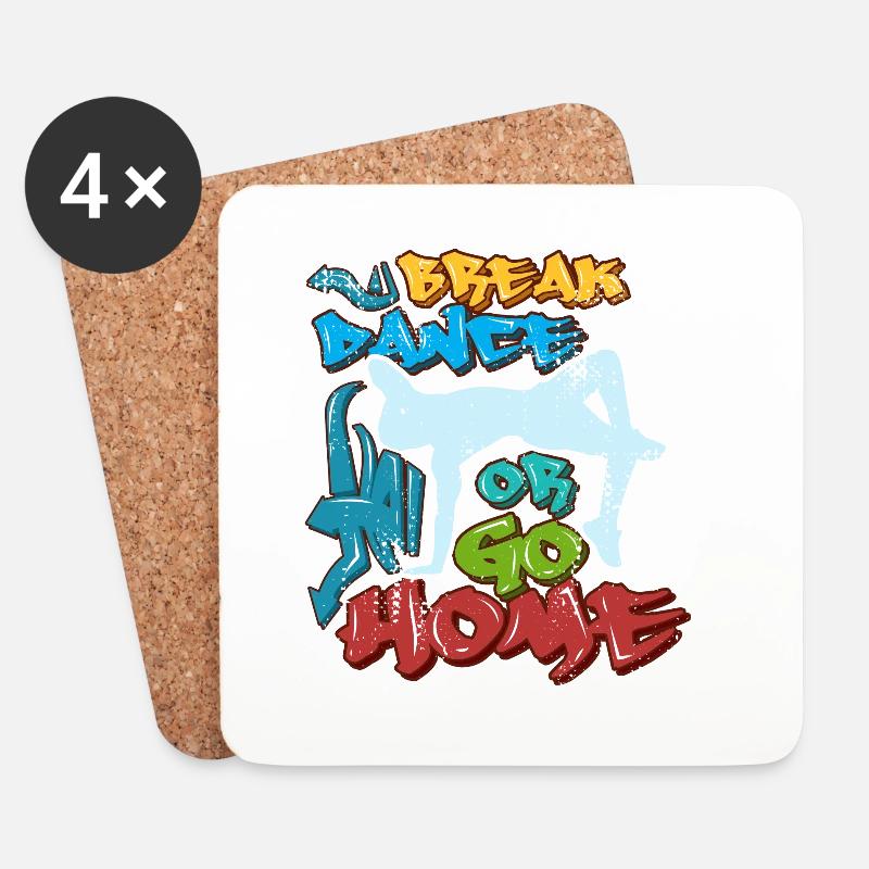 Break Dance Or Go Home - Untersetzer (4er-Set) - Weiß