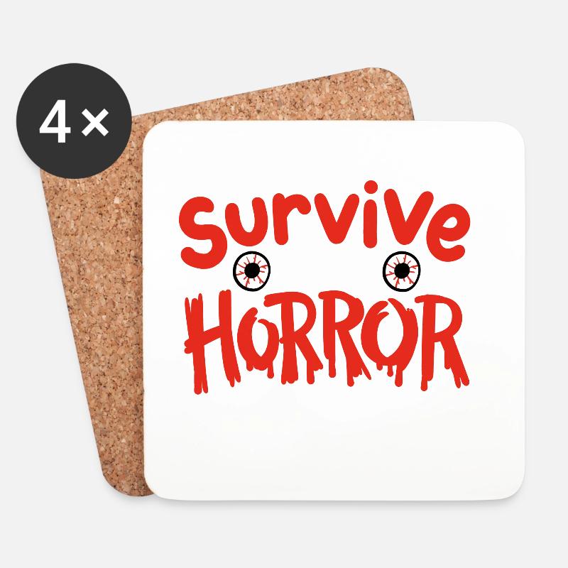 Horrorfilm - Untersetzer (4er-Set) - Weiß