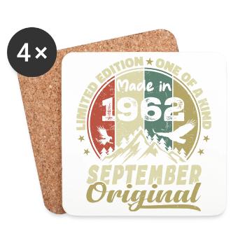 1962 - Les légendes sont nées en septembre 1962 - Dessous de verre (lot de 4) - blanc - Devant