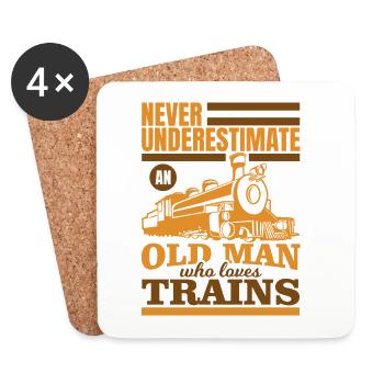 Eisenbahner Opa - Untersetzer (4er-Set) - Weiß - Vorne