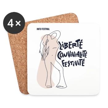 Feel Free Girl - Coasters (set of 4) - white - Front
