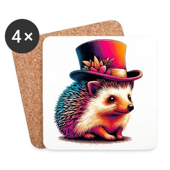 Igel - Untersetzer (4er-Set) - Weiß - Vorne