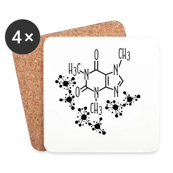 Koffein Molekül Design - Untersetzer (4er-Set) - Weiß - Vorne