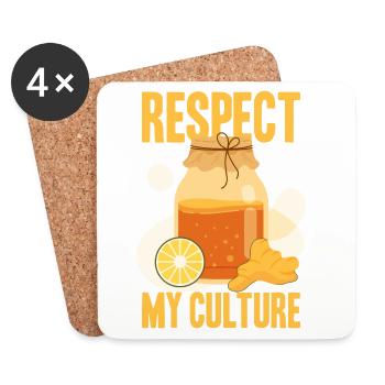 Respecter ma culture - Dessous de verre (lot de 4) - blanc - Devant