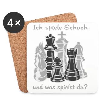 Schach figuren - Untersetzer (4er-Set) - Weiß - Vorne