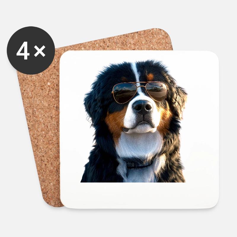 Berner Sennenhund Süße Hunde Schweizer Sennenhunde - Untersetzer (4er-Set) - Weiß