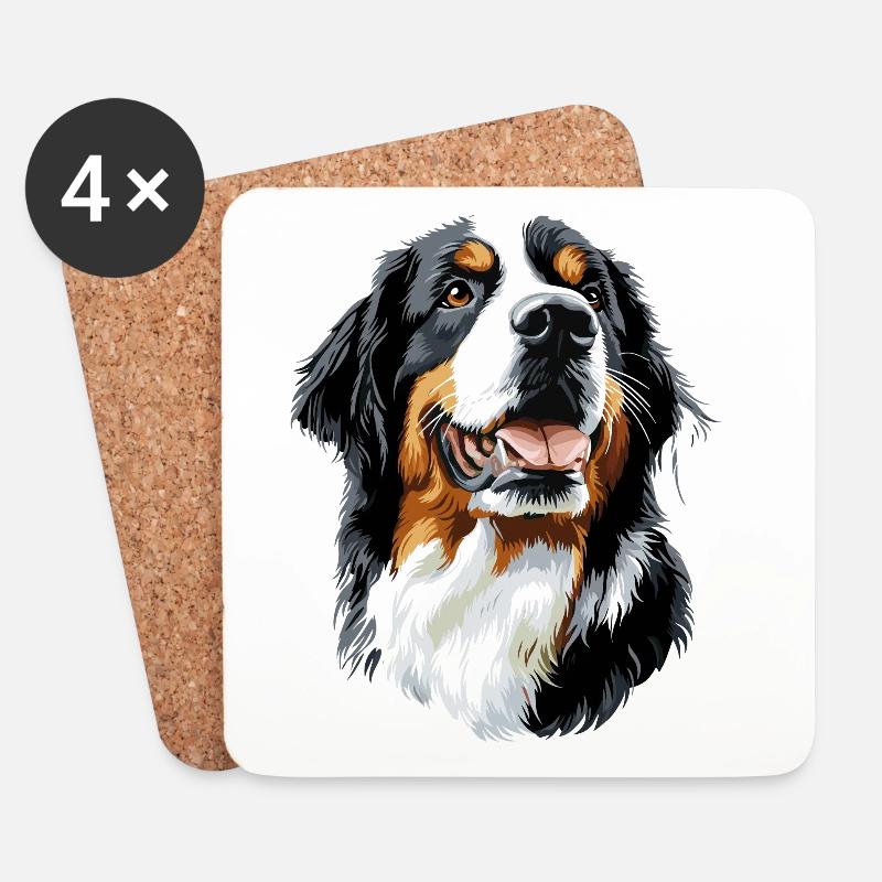 Berner Sennenhund Süße Hunde Schweizer Sennenhunde - Untersetzer (4er-Set) - Weiß