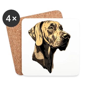 Great Dane Hatz Male Saupacker Great Dane - Coasters (set of 4) - white - Front