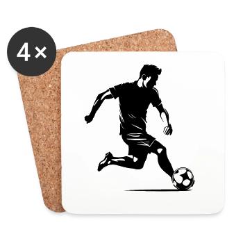 Footballeur - Dessous de verre (lot de 4) - blanc - Devant