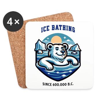 relaxed polar bear while bathing funny saying - Coasters (set of 4) - white - Front