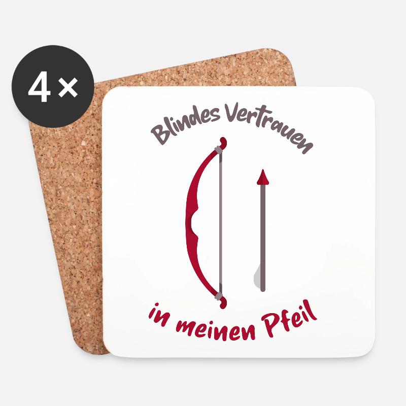 Bogenschießen Enthusiasten - Untersetzer (4er-Set) - Weiß