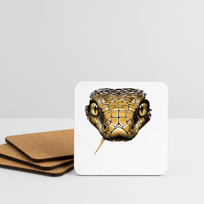 Serpent Python Cobra Mamba Serpent à sonnettes Serpent Dessous de verre (lot de 4)