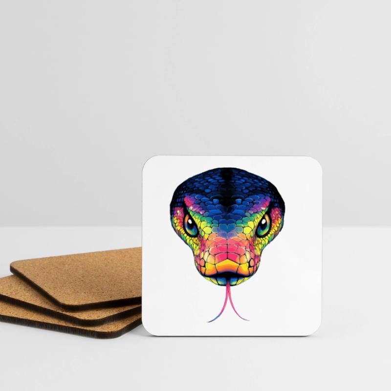 Serpent Python Cobra Mamba Serpent à sonnettes Serpent Dessous de verre (lot de 4)