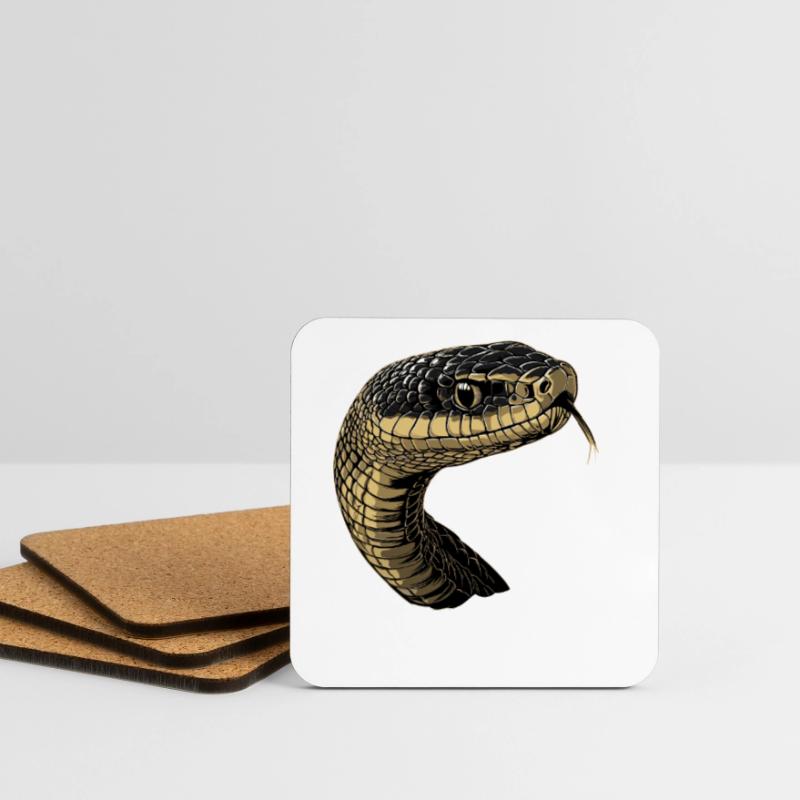 Serpent Python Cobra Mamba Serpent à sonnettes Serpent Dessous de verre (lot de 4)